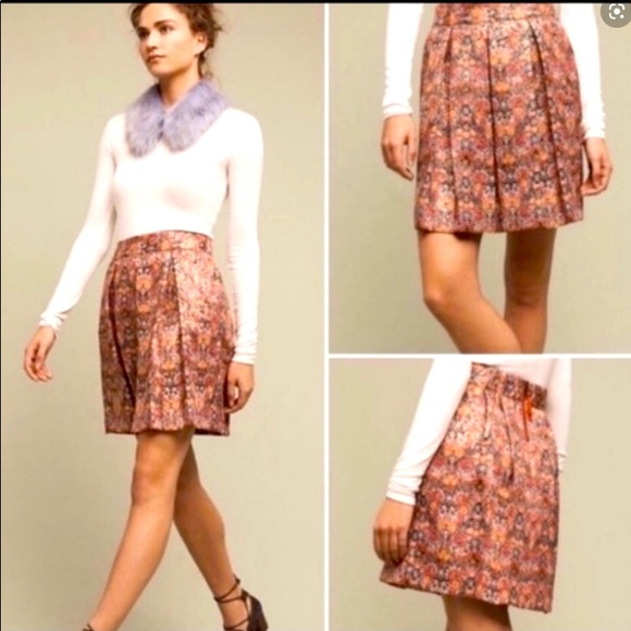 ANTHROPOLOGIE MAEVE ROSIA SKIRT BROCADE FLORAL METALLIC NEW SZ XL - Picture 1 of 15